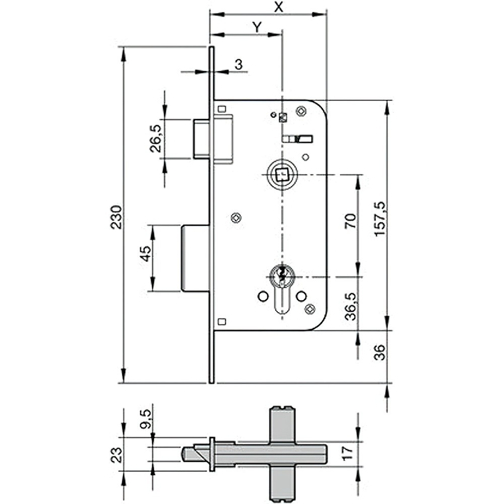 Cerradura Yale  700-hl/80x50 al por Mayor | Almacén de Ferretería