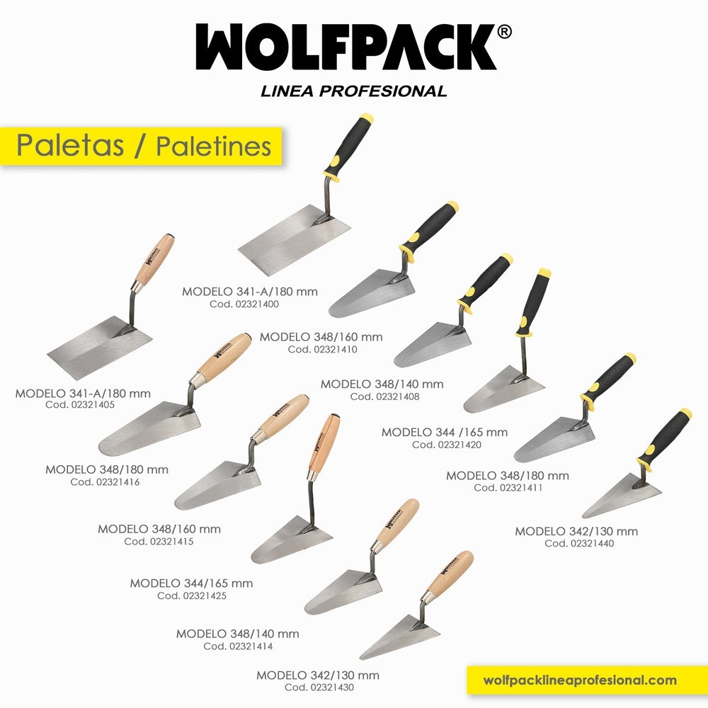 Paleta Wolfpack Gummy Grip 341-A / 180 mm, al por Mayor | Almacén de Ferretería