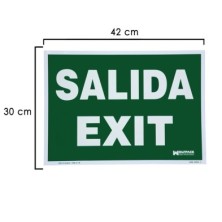 Cartel / Señal Fluorescente Salida Exit 30x42 cm,