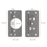 Placas de Reparacion Bisagras Cazoleta 4,7x9 cm, 2 piezas, Placa Repara Puertas, Placa Reparación Bisagras Mueble al por Mayor |