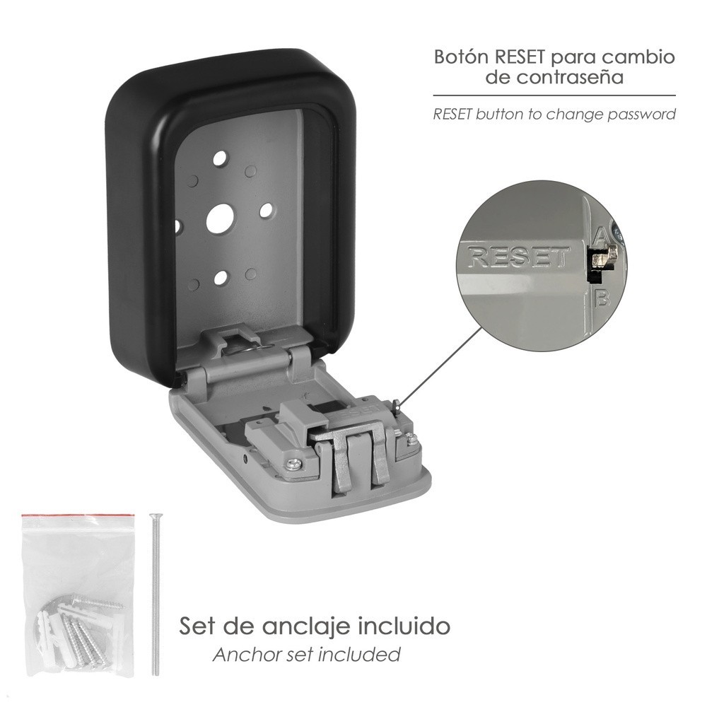 Caja Seguridad Llaves 125x95x40 mm,4 Digitos, Caja Llaves, Caja Llaves Calle, Caja De Llaves Pared, Caja Llaves Codigo al por Ma
