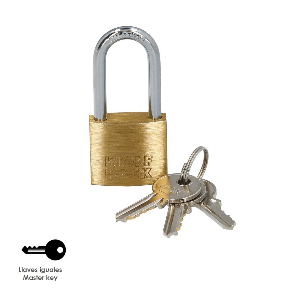 Candado Laton Arco Largo Llaves Iguales 30 mm, Nº2 al por Mayor | Almacén de Ferretería