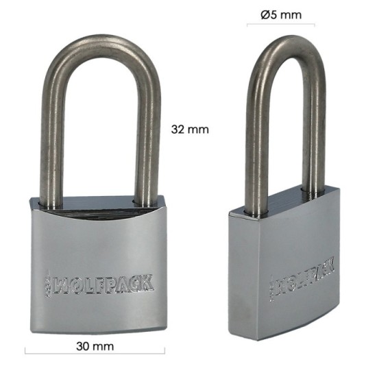 Candado Inoxidable Arco Largo 30mm, al por Mayor | Almacén de Ferretería