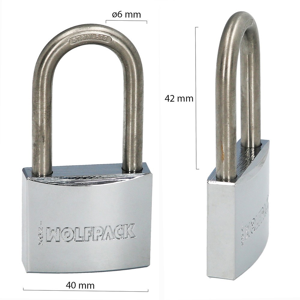 Candado Inoxidable Arco Largo 40mm, al por Mayor | Almacén de Ferretería