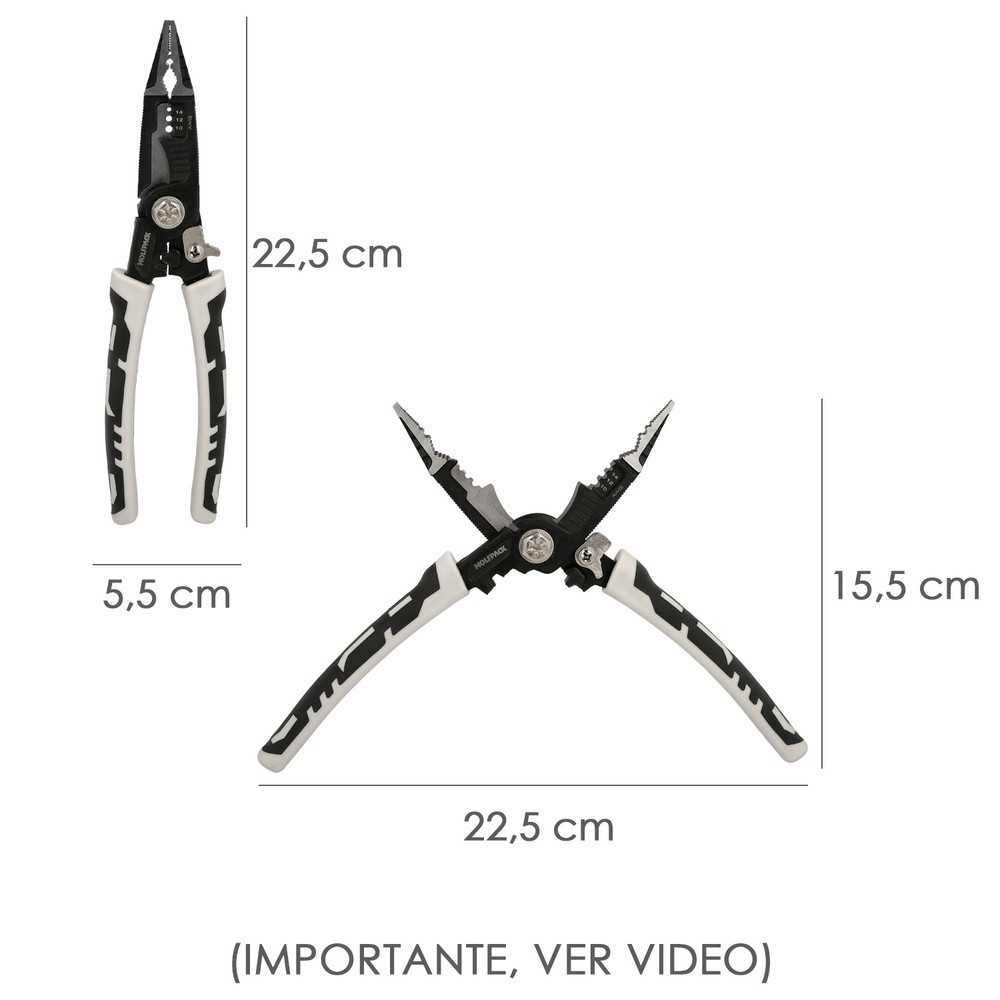 Alicates Multifuncion Especial Cables, Multiherramienta Electricista, Pelacables, Cortacables, Alicates Terminales, Alicates, al