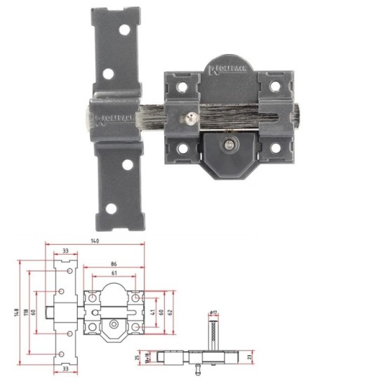 Cerrojo b-5 llave y pulsador pasador de 143mm cilindro redondo de 50mm al por Mayor | Almacén de Ferretería
