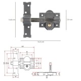 Cerrojo b-6 llave 2 lados de 165mm cilindro redondo de 50mm al por Mayor | Almacén de Ferretería