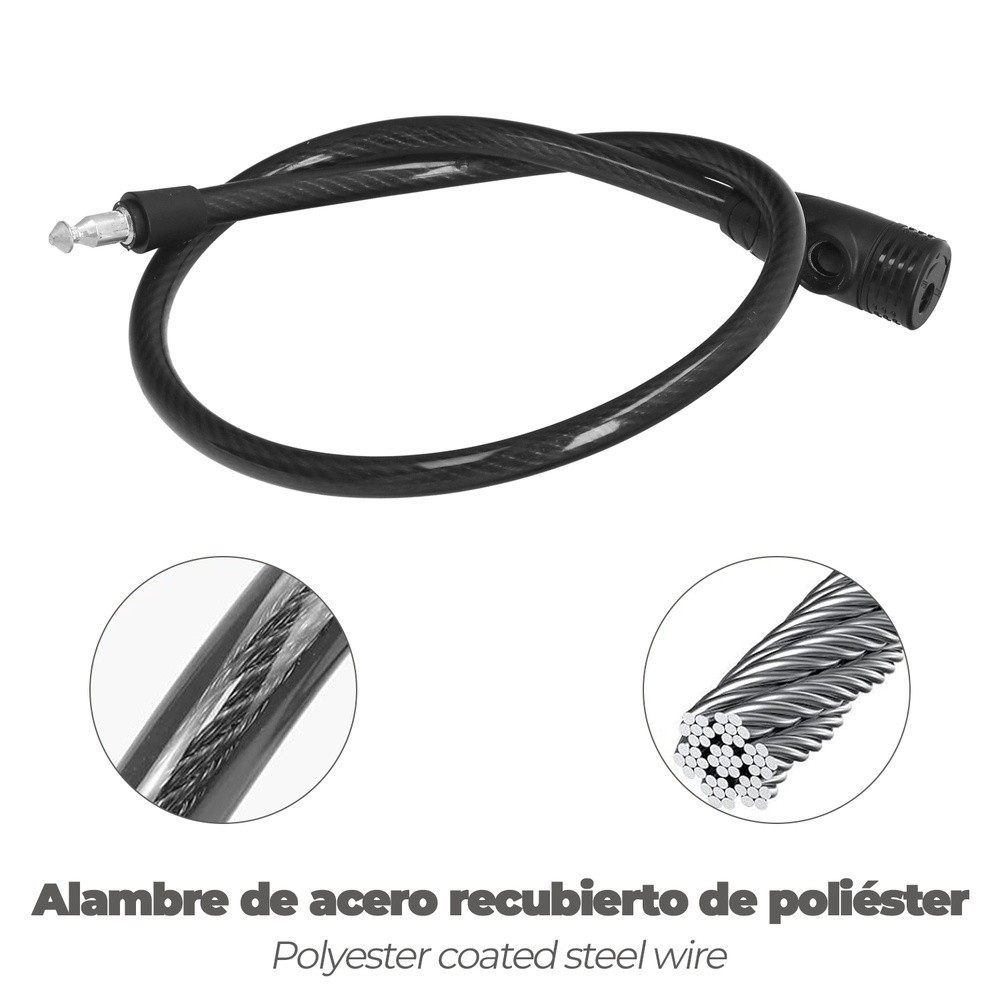 Cable Bicicleta Con Llave 12 mm, x 80 cm, al por Mayor | Almacén de Ferretería