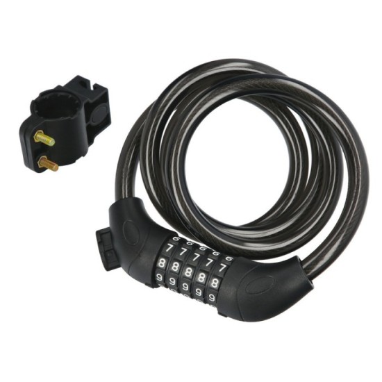 Cable Bicicleta Espiral Con Combinación, 12 mm, x 120 cm, al por Mayor | Almacén de Ferretería