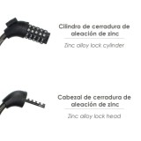 Cable Bicicleta Espiral Con Combinación, 12 mm, x 120 cm, al por Mayor | Almacén de Ferretería