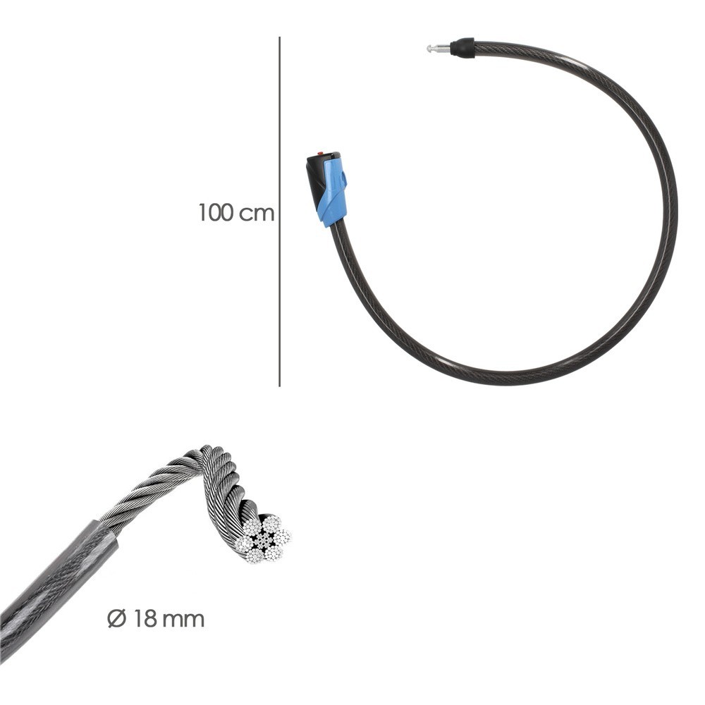 Cable Bicicleta con Llave Plana 18 Mm x 100 Cm al por Mayor | Almacén de Ferretería