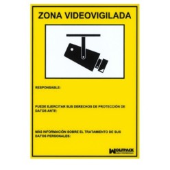 Cartel Zona Videovigilada 30x21 cm,