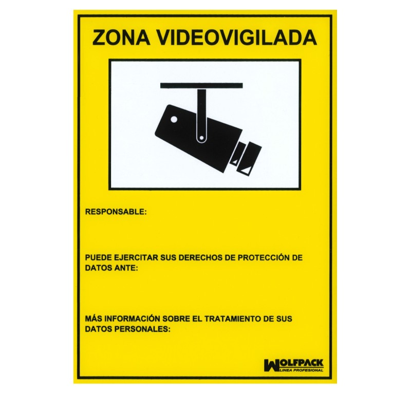 Cartel Zona Videovigilada 30x21 cm,