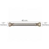 Latiguillo Flexible Reforzado Acero Inoxidable Termo Hembra 1/2" - Hembra 1/2" Longitud 400 mm al por Mayor | Almacén de Ferrete