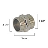 Machones Dobles Cromo      1/2" al por Mayor | Almacén de Ferretería