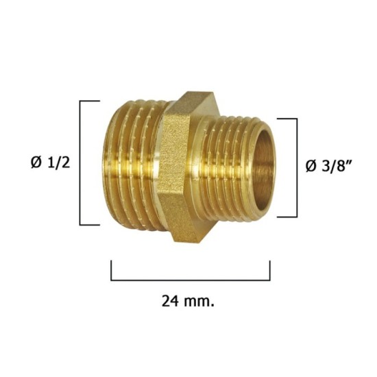 Machones Reductores Pulidos 3/8" A 1/2" al por Mayor | Almacén de Ferretería