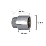 Alargadera Redonda Cromo  1/2" x 10 al por Mayor | Almacén de Ferretería