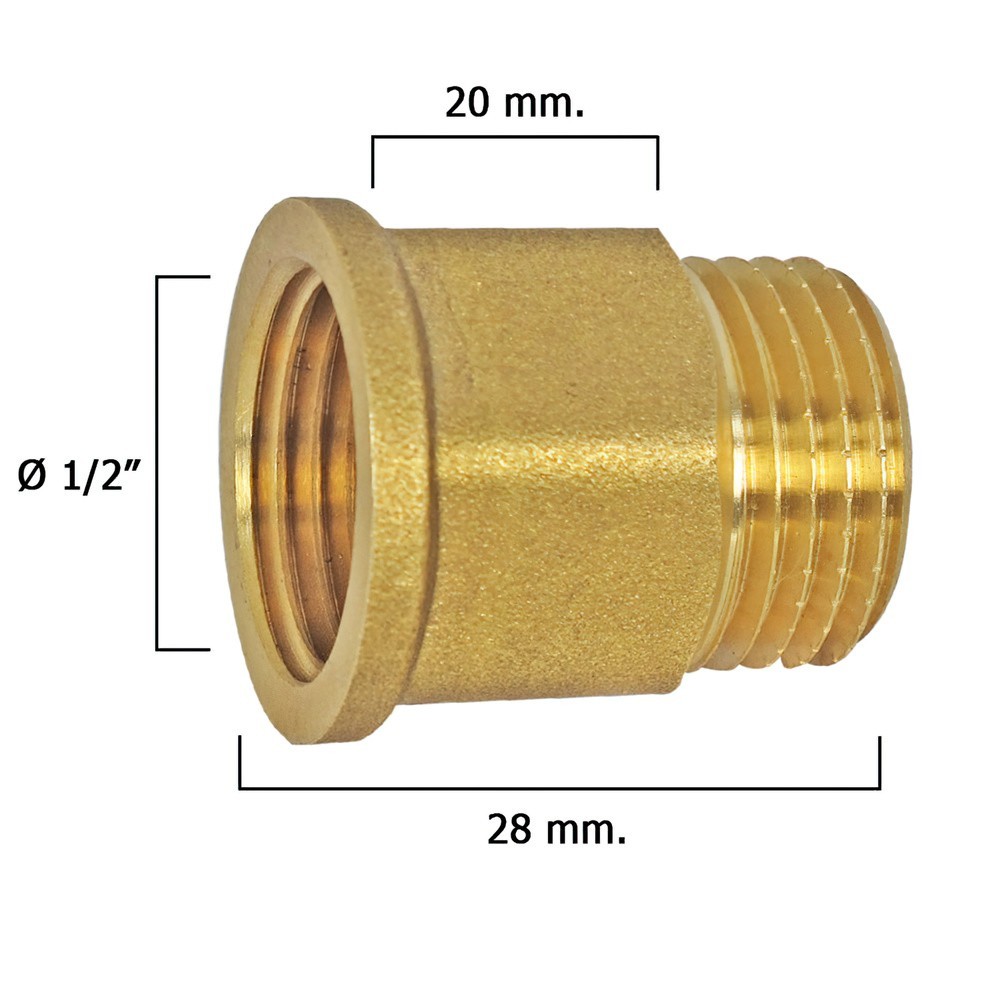 Alargadera Hexagonal Pulida 1/2x20 al por Mayor | Almacén de Ferretería