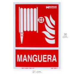 Cartel / Señal Fluorescente Manguera 30x21 cm,