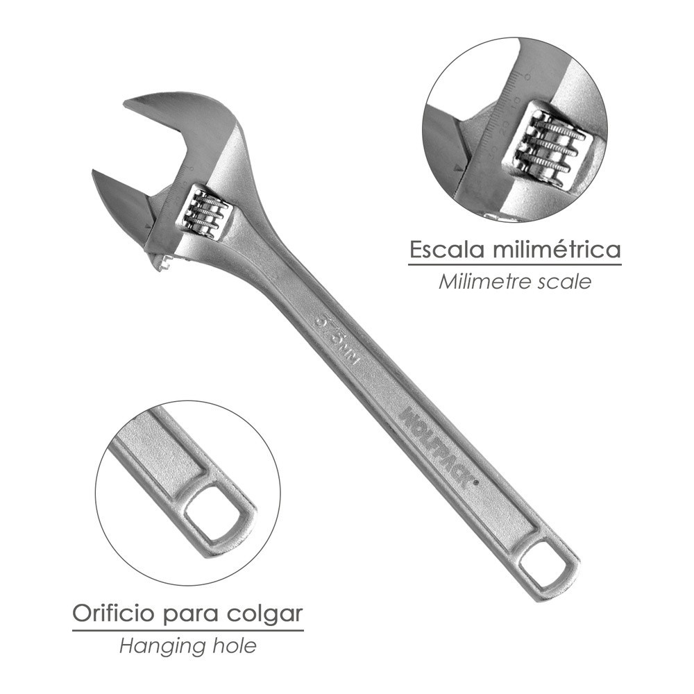 Llave Ajustable Plus Moleta 15" al por Mayor | Almacén de Ferretería
