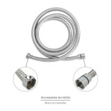 Flexo / Manguera Ducha Extensible Acero Inoxidable 1,7 a 2 Metros Accesorios de Latón, Flexible, Resistente a Torceduras, al por