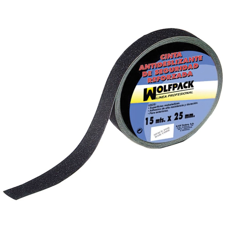 Cinta Antideslizante Negra 15 m, x 50 mm, Uso Doméstico