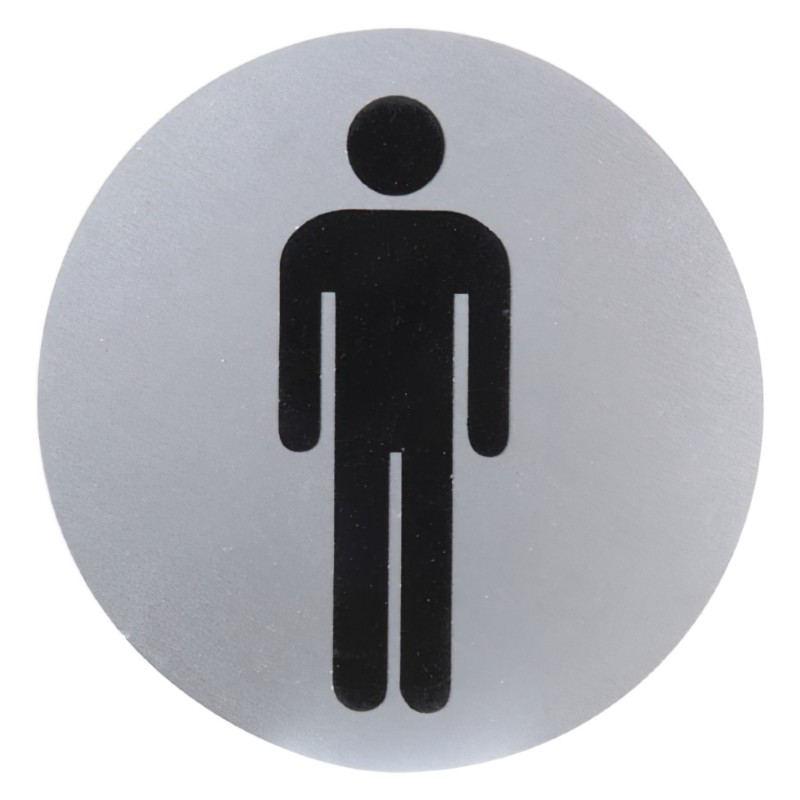 Cartel Aluminio Baño Hombre Ø12 cm,