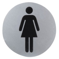 Cartel Aluminio Baño Mujer Ø12 cm,