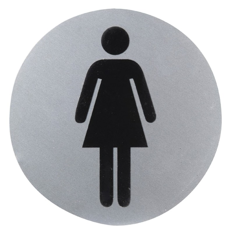 Cartel Aluminio Baño Mujer Ø12 cm,