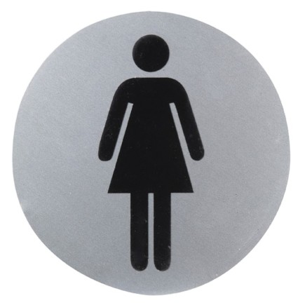 Cartel Aluminio Baño Mujer Ø12 cm,
