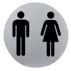 Cartel Aluminio Baño Hombre/Mujer Ø12 cm,