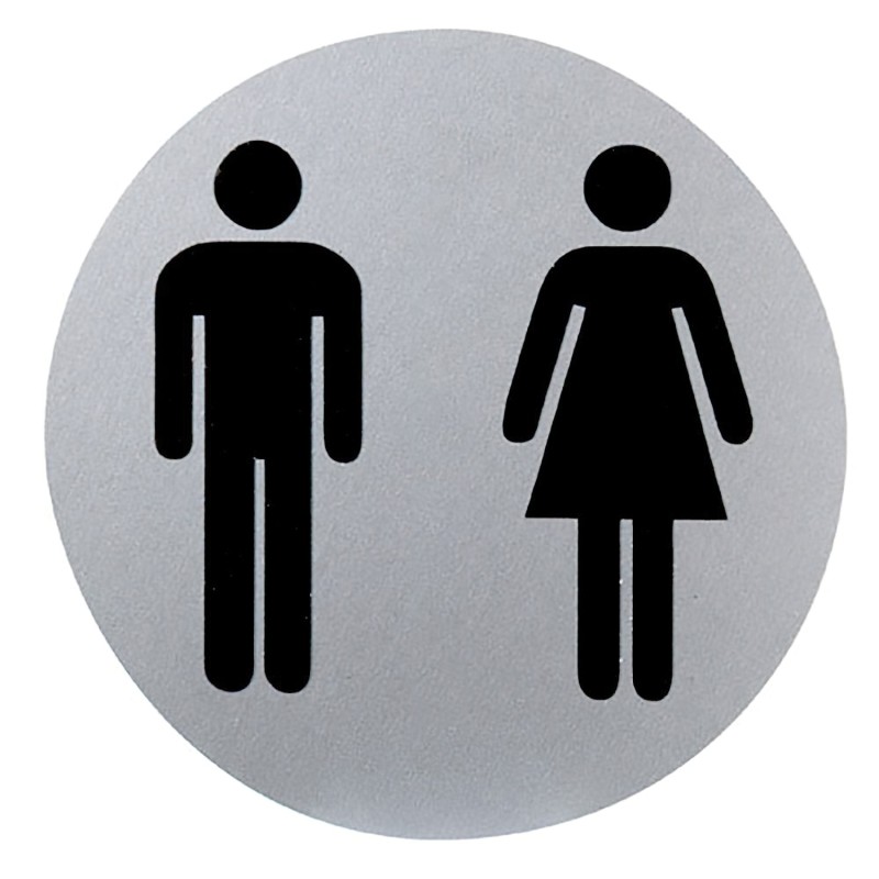 Cartel Aluminio Baño Hombre/Mujer Ø12 cm,