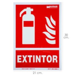 Cartel / Señal Fluorescente Extintor 30x21 cm,