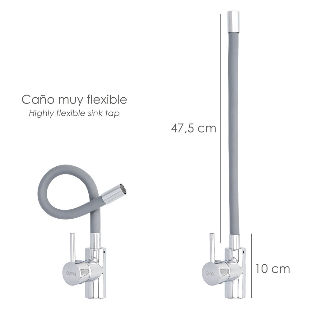 Grifo Monomando Fregadero Flexible Caño Alto, Grifo De Cocina Flexible Caño Alto,Cartucho ceramico Ø 35 mm, al por Mayor | Almac