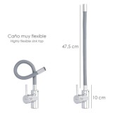 Grifo Monomando Fregadero Flexible Caño Alto, Grifo De Cocina Flexible Caño Alto,Cartucho ceramico Ø 35 mm, al por Mayor | Almac