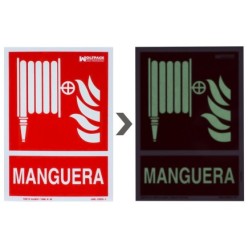 Cartel / Señal Fluorescente Manguera 30x21 cm,
