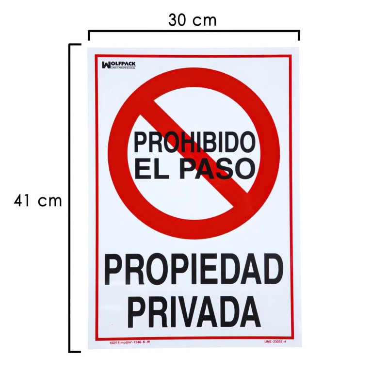 Cartel Propiedad Privada 41x30 cm,