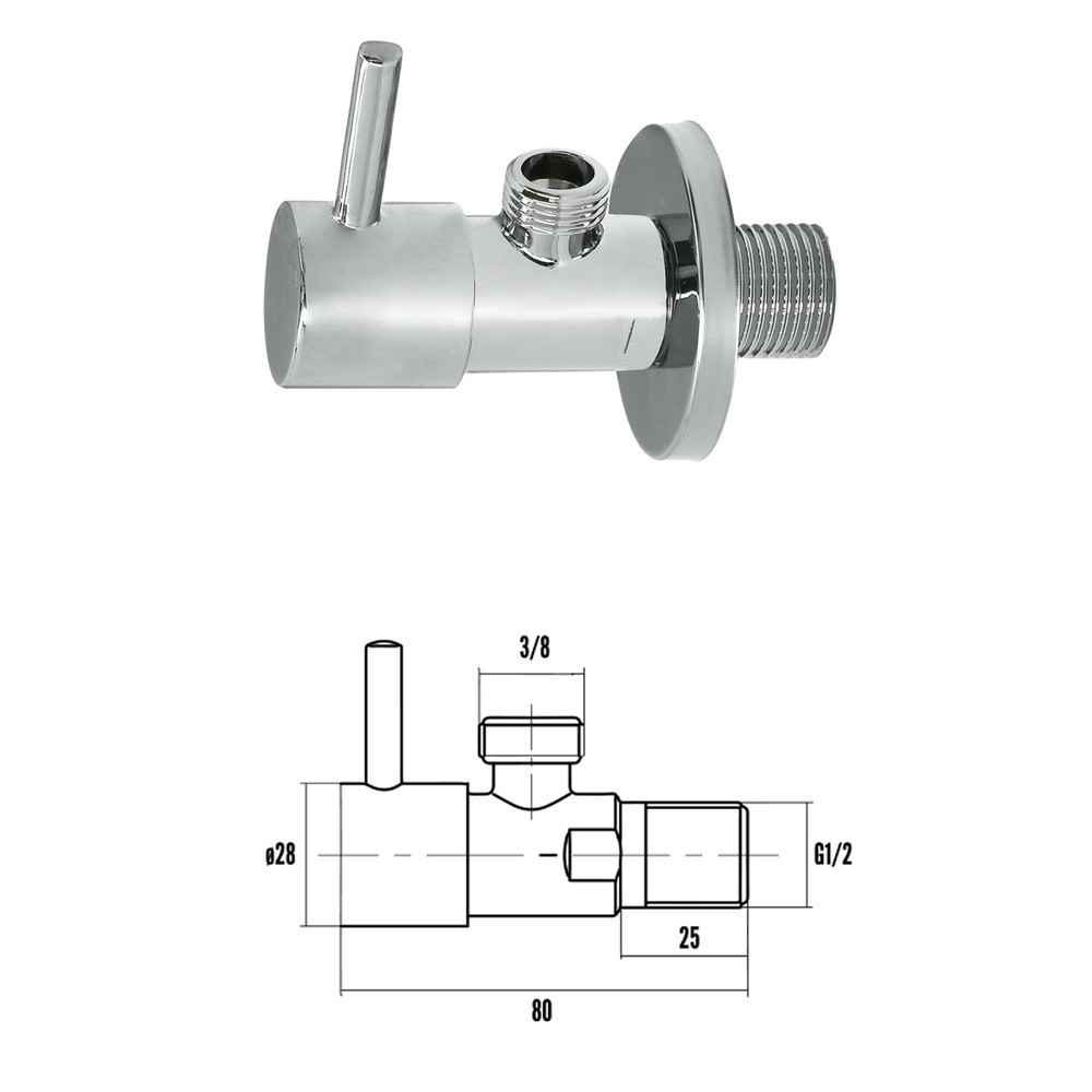 Llave De Escuadra Cerámica 1/2" - 3/8" al por Mayor | Almacén de Ferretería