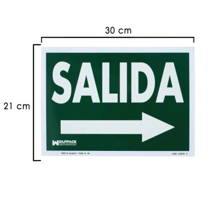 Cartel / Señal Fluorescente Salida A Derecha 21x30 cm,