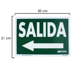 Cartel / Señal Fluorescente Salida A Izquierda 21x30 cm,