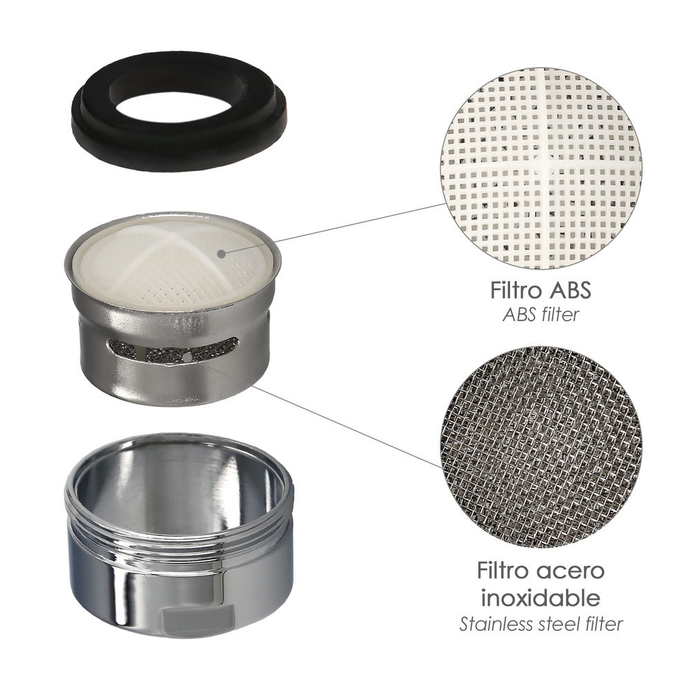 Atomizador Grifos / Monomando M24  (2 piezas) Filtro Aireador Grifo, Economizador de Agua, Difusor Grifo, Aireador Economizador 
