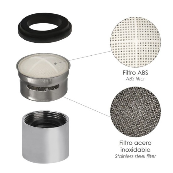 Atomizador Grifos / Monomando F22  (2 piezas) Filtro Aireador Grifo, Economizador de Agua, Difusor Grifo, Aireador Economizador 