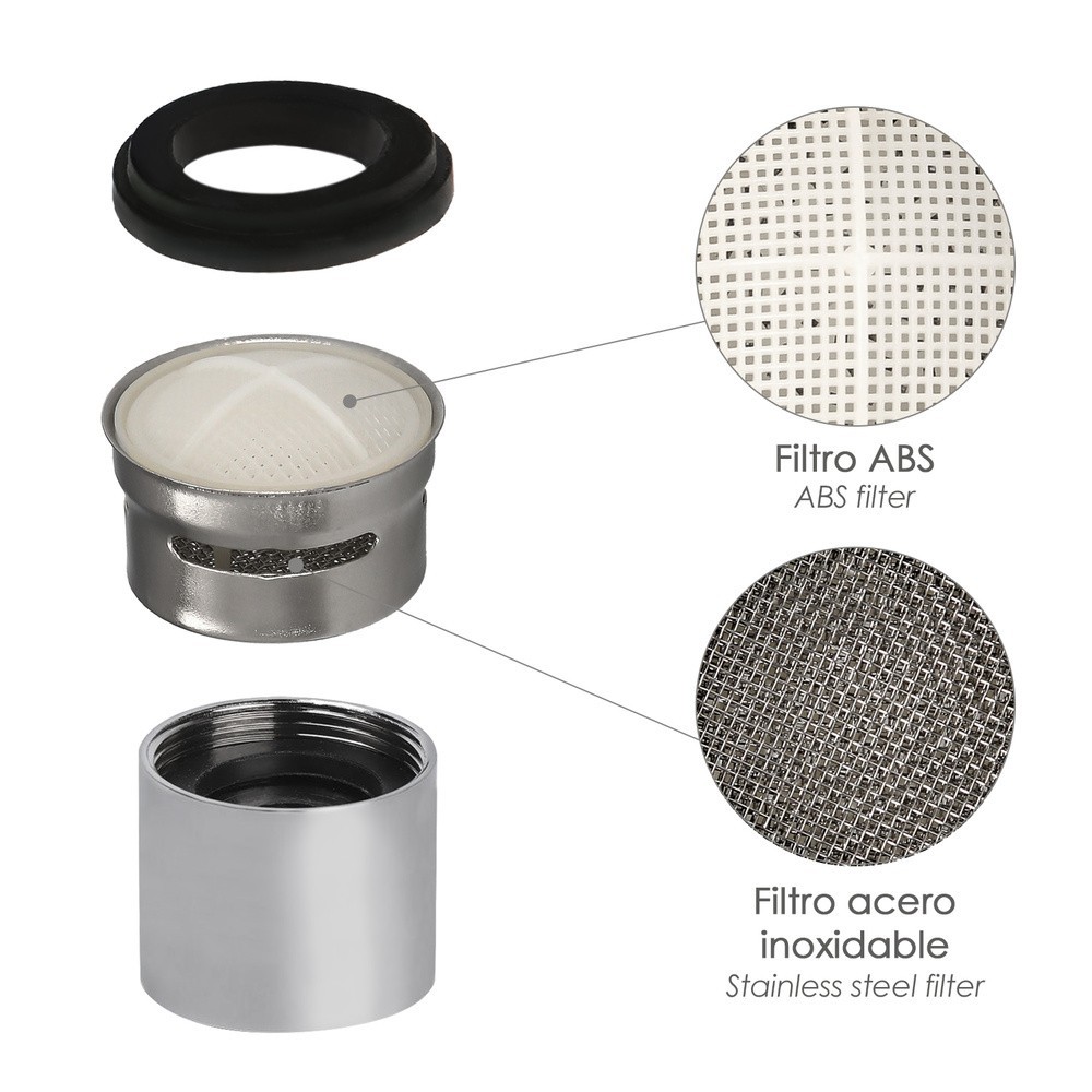 Atomizador Grifos / Monomando F22  (2 piezas) Filtro Aireador Grifo, Economizador de Agua, Difusor Grifo, Aireador Economizador 