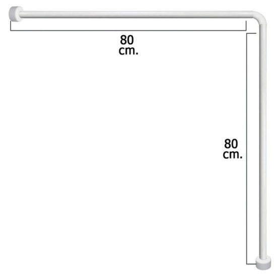 Barra Para  Cortina Ducha Universal Aluminio Blanco 80x80 cm, al por Mayor | Almacén de Ferretería