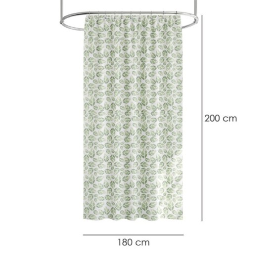 Cortina Ducha Hojas Verdes 180x200 cm, Impermeable al por Mayor | Almacén de Ferretería