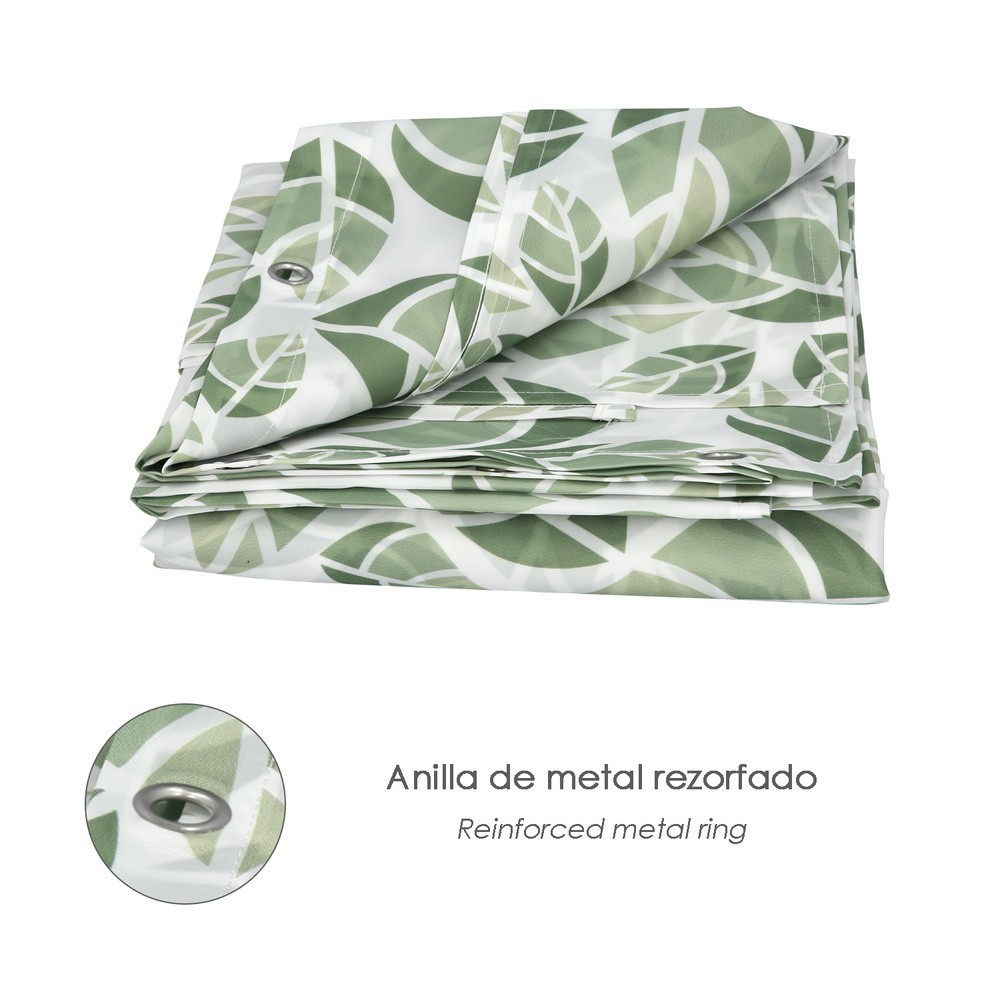 Cortina Ducha Hojas Verdes 180x200 cm, Impermeable al por Mayor | Almacén de Ferretería