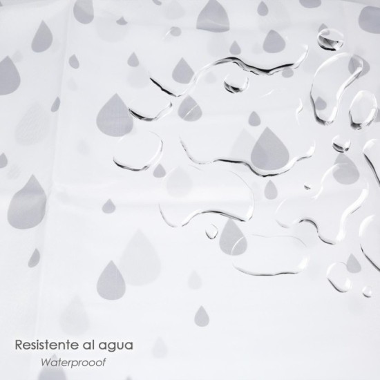 Cortina Ducha Gotas Gris 180x200 cm, Impermeable al por Mayor | Almacén de Ferretería
