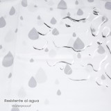 Cortina Ducha Gotas Gris 180x200 cm, Impermeable al por Mayor | Almacén de Ferretería