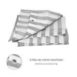 Cortina Ducha Rayas Blancas 180x200 cm, Impermeable al por Mayor | Almacén de Ferretería