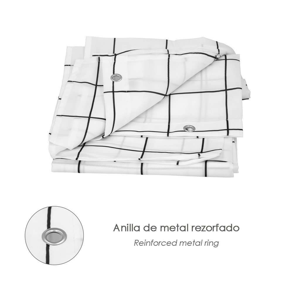 Cortina Ducha Cuadros 180x200 cm, Impermeable al por Mayor | Almacén de Ferretería